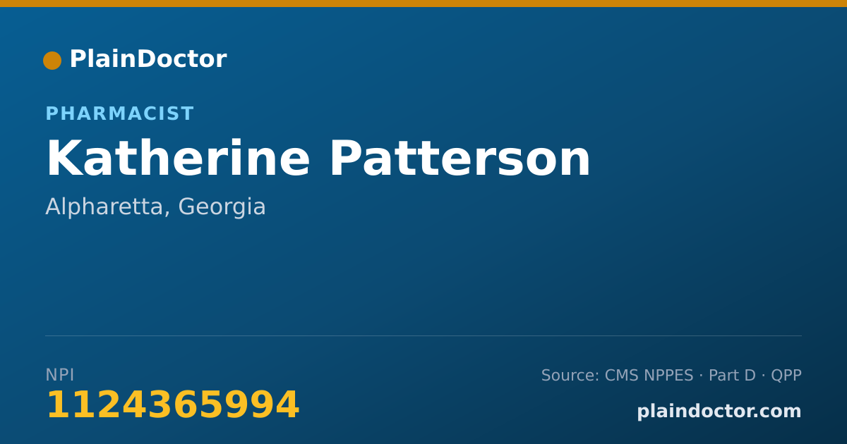 Shareable card for Katherine Patterson - Pharmacist, Alpharetta, GA