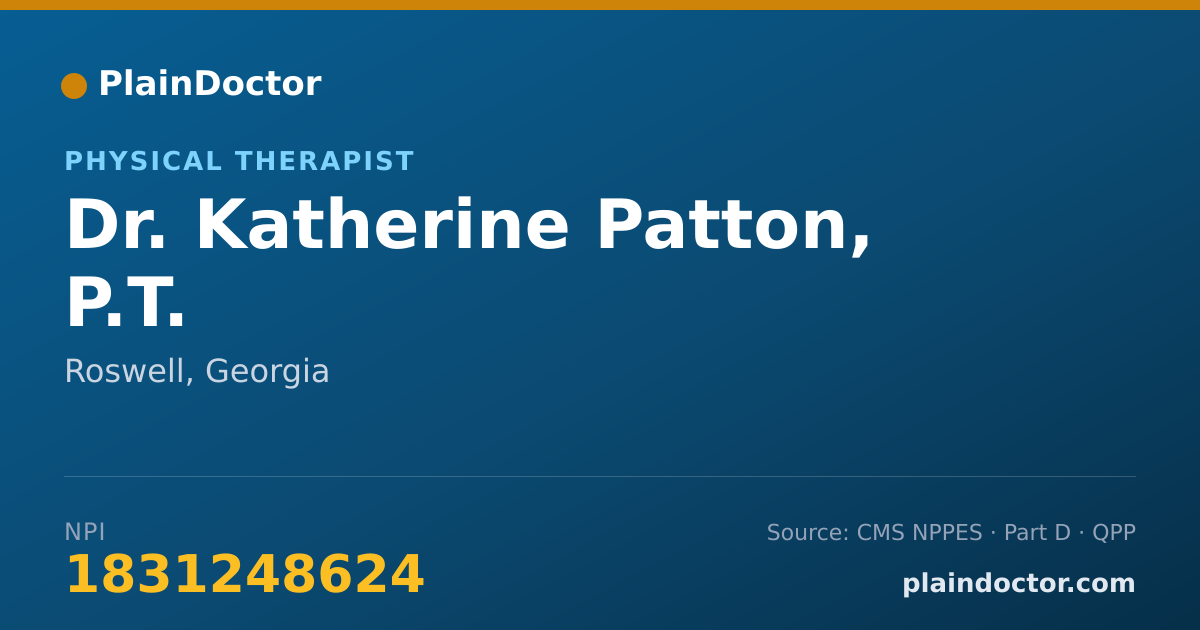 Shareable card for Katherine Patton, P.T. - Physical Therapist, Roswell, GA
