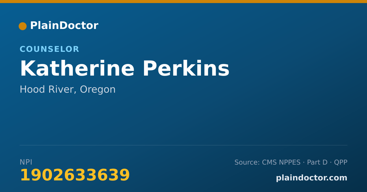 Shareable card for Katherine Perkins - Counselor, Hood River, OR
