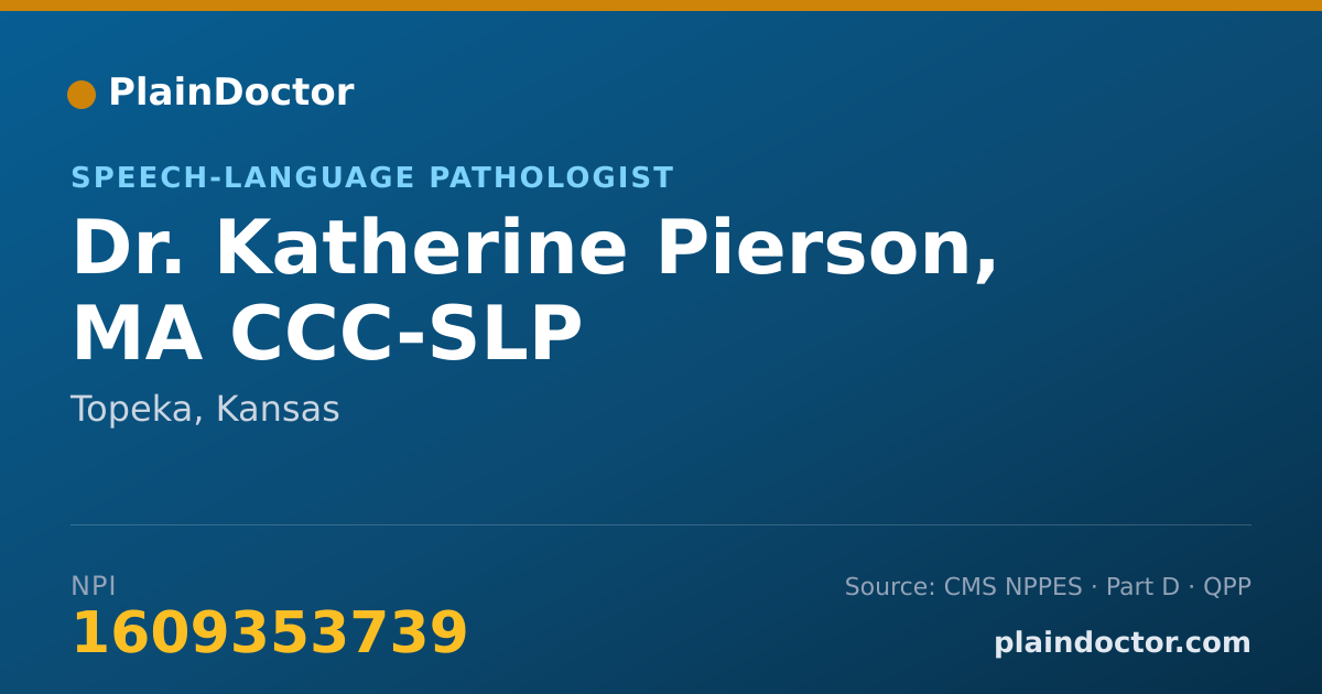 Shareable card for Katherine Pierson, MA CCC-SLP - Speech-Language Pathologist, Topeka, KS