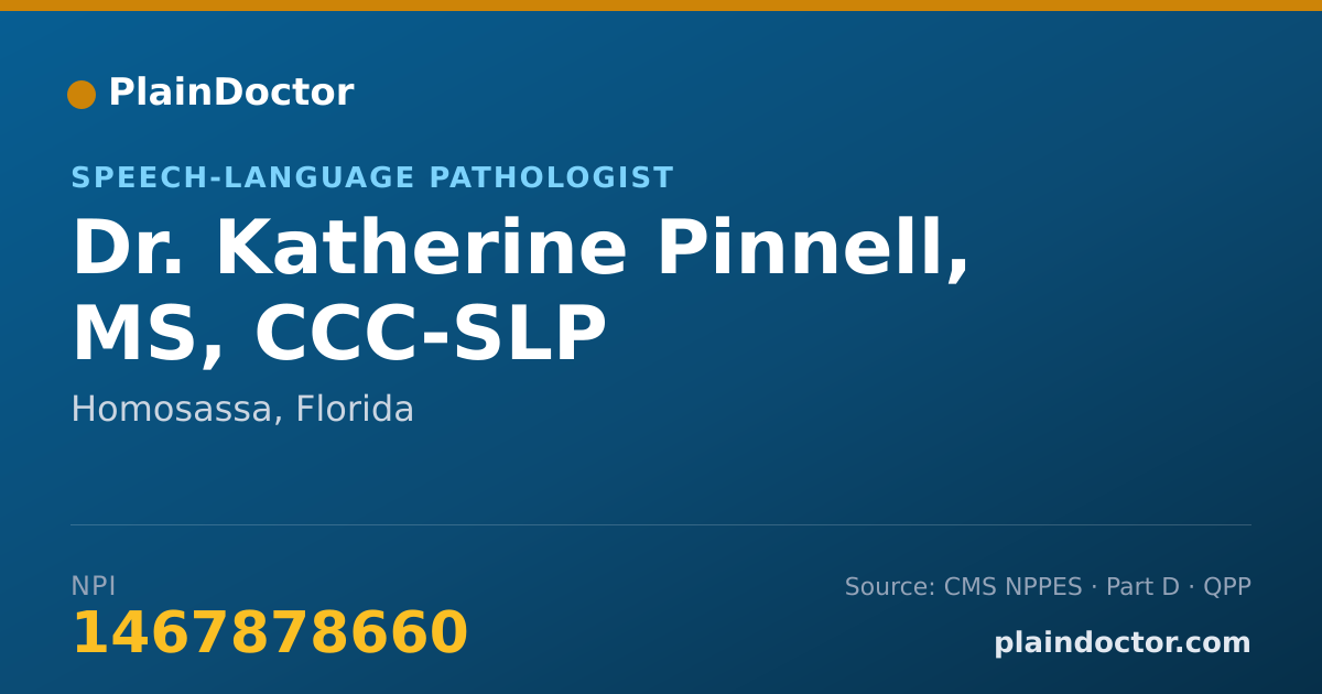 Shareable card for Katherine Pinnell, MS, CCC-SLP - Speech-Language Pathologist, Homosassa, FL