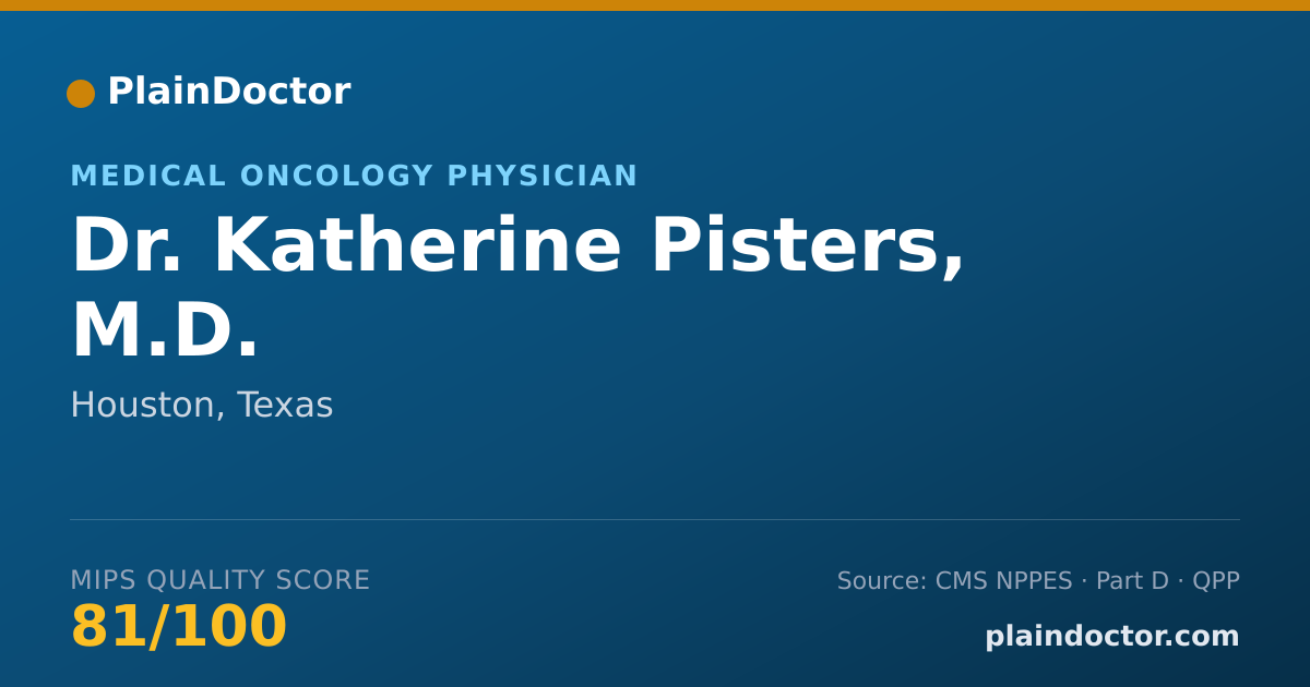 Shareable card for Katherine Pisters, M.D. - Medical Oncology Physician, Houston, TX