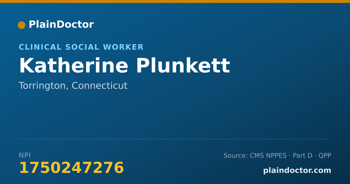 Shareable card for Katherine Plunkett - Clinical Social Worker, Torrington, CT