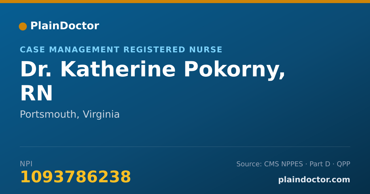 Shareable card for Katherine Pokorny, RN - Case Management Registered Nurse, Portsmouth, VA