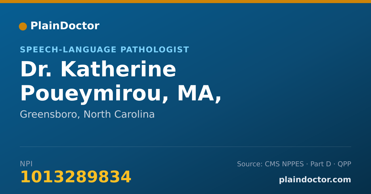 Shareable card for Katherine Poueymirou, MA, CCC-SLP - Speech-Language Pathologist, Greensboro, NC
