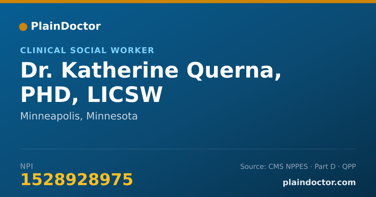 Shareable card for Katherine Querna, PHD, LICSW - Clinical Social Worker, Minneapolis, MN