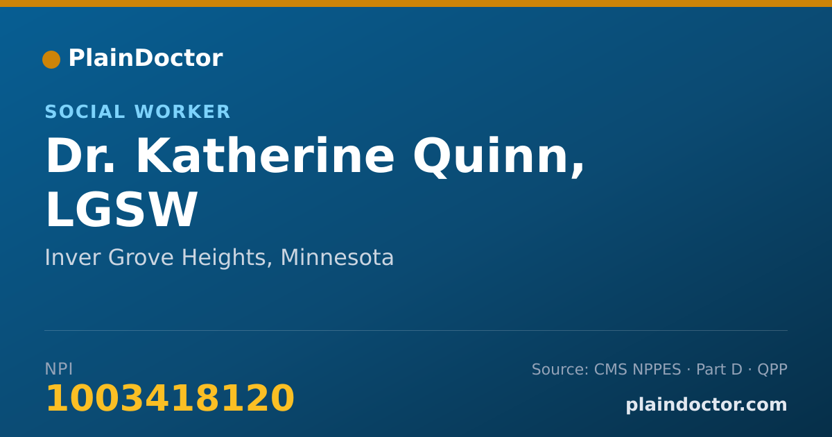 Shareable card for Katherine Quinn, LGSW - Social Worker, Inver Grove Heights, MN