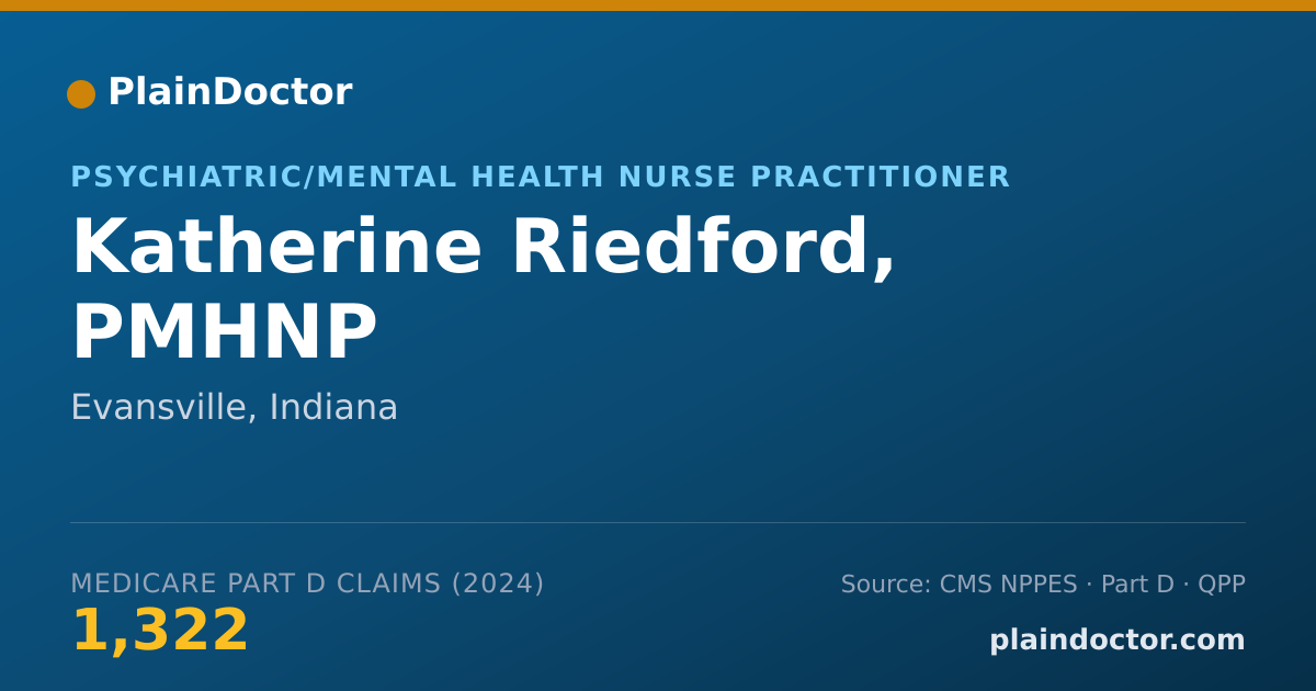 Shareable card for Katherine Riedford, PMHNP - Psychiatric/Mental Health Nurse Practitioner, Evansville, IN