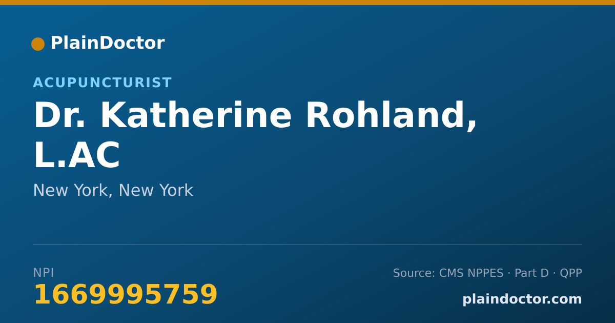 Shareable card for Katherine Rohland, L.AC - Acupuncturist, New York, NY