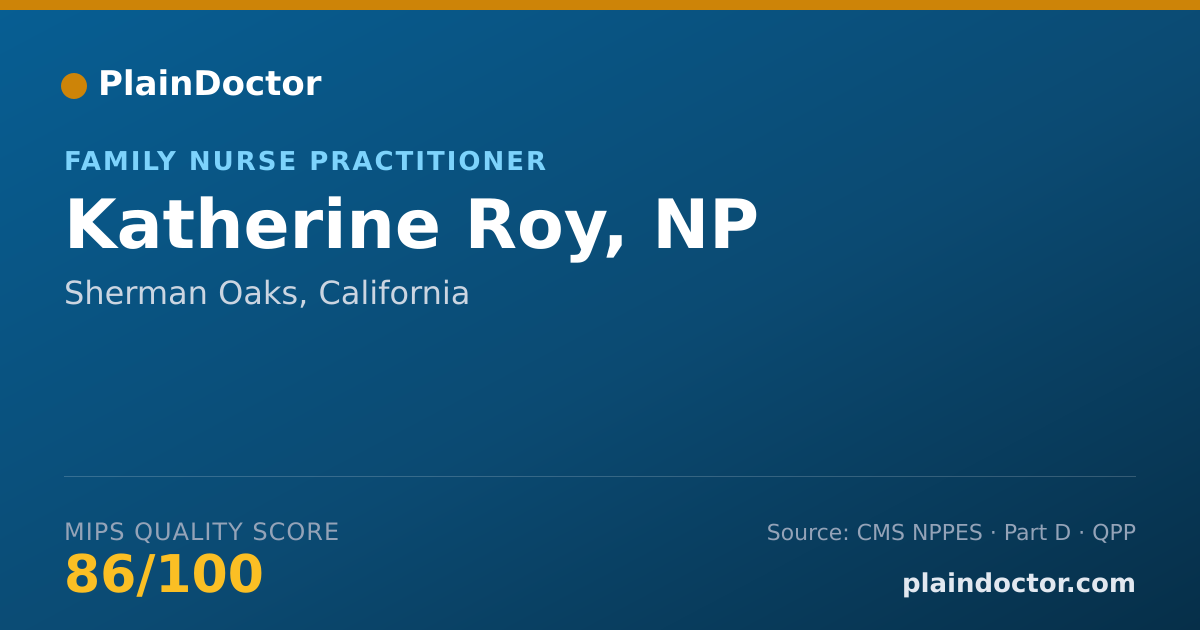Shareable card for Katherine Roy, NP - Family Nurse Practitioner, Sherman Oaks, CA