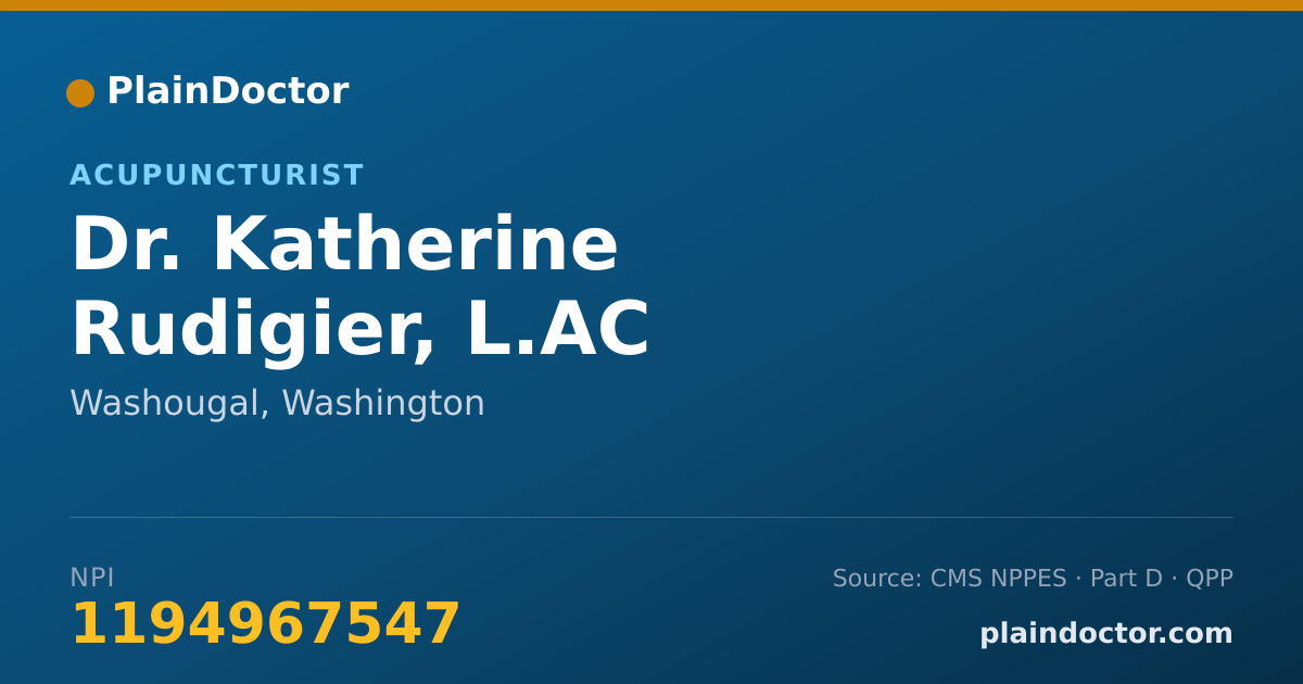 Shareable card for Katherine Rudigier, L.AC - Acupuncturist, Washougal, WA