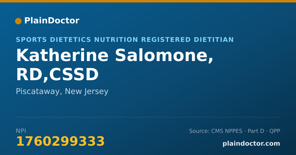 Shareable card for Katherine Salomone, RD,CSSD - Sports Dietetics Nutrition Registered Dietitian, Piscataway, NJ