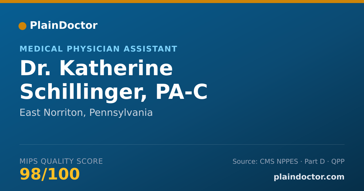 Shareable card for Katherine Schillinger, PA-C - Medical Physician Assistant, East Norriton, PA