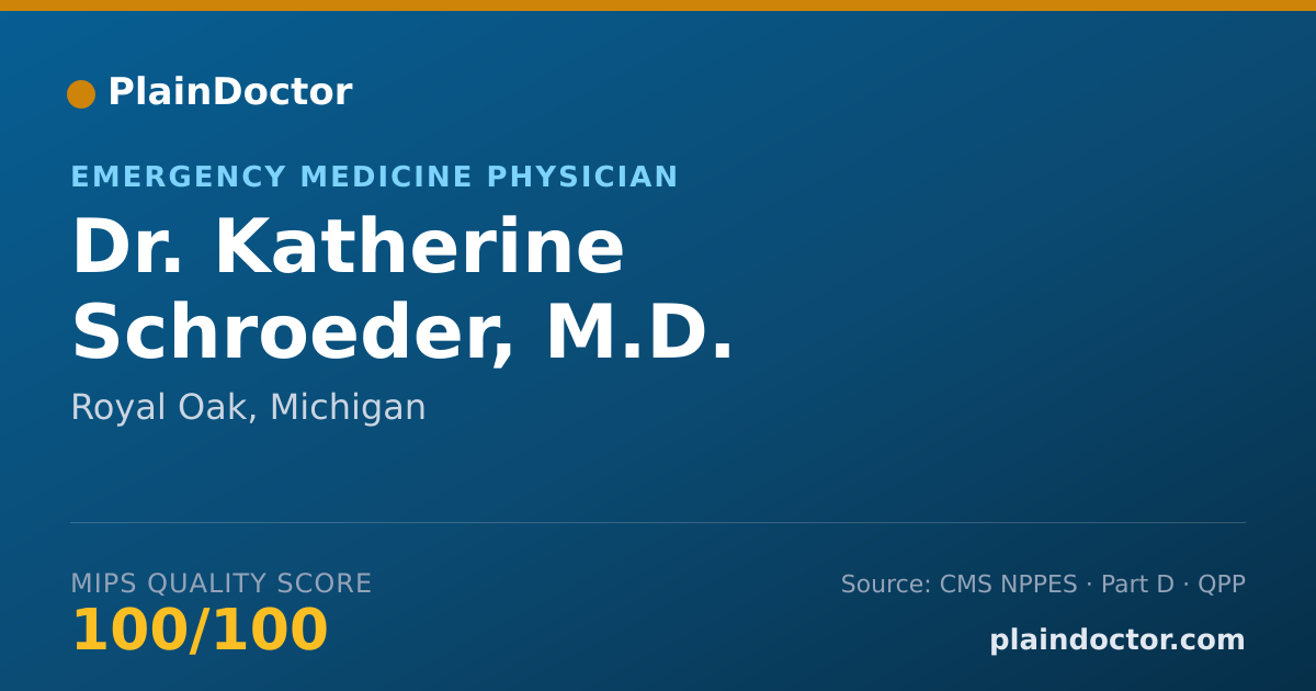 Shareable card for Katherine Schroeder, M.D. - Emergency Medicine Physician, Royal Oak, MI