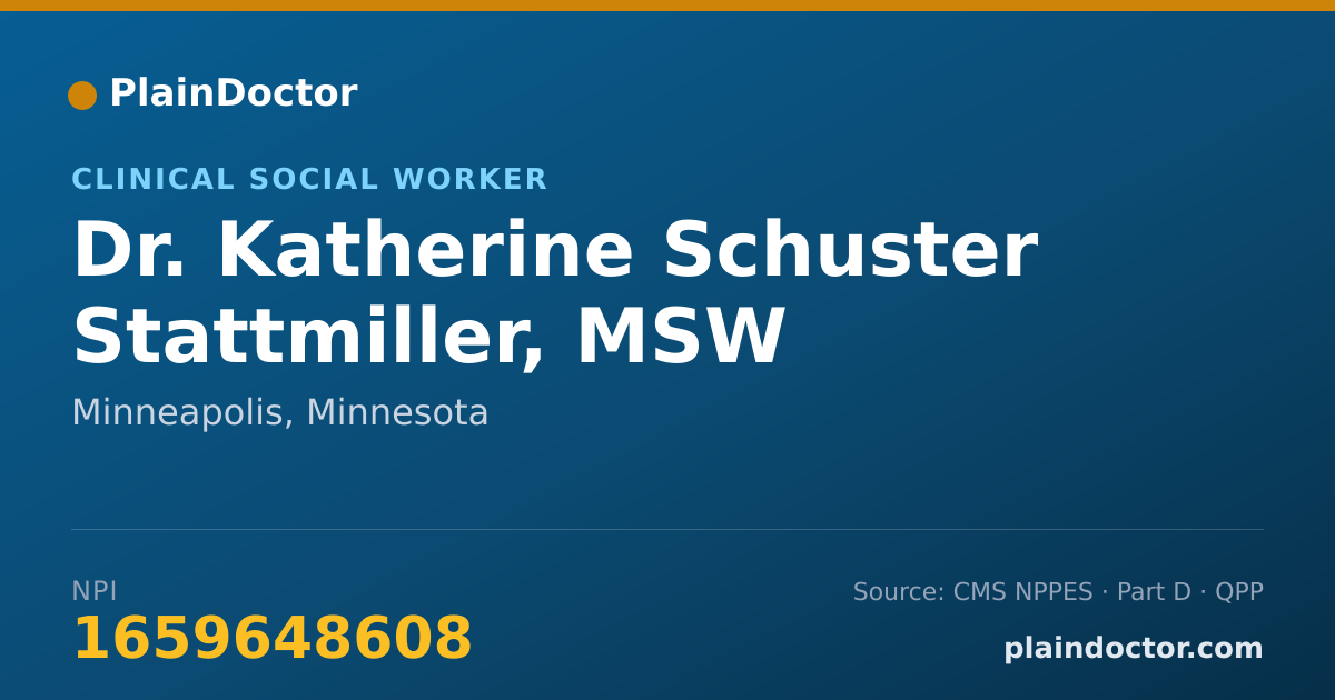 Shareable card for Katherine Schuster Stattmiller, MSW - Clinical Social Worker, Minneapolis, MN