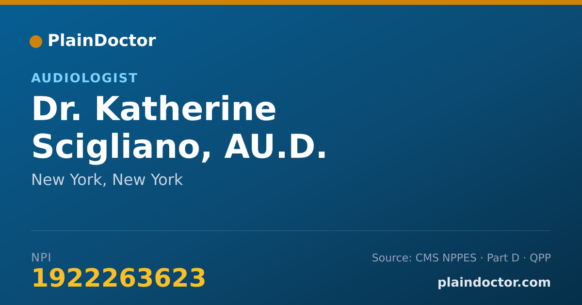 Shareable card for Katherine Scigliano, AU.D. - Audiologist, New York, NY