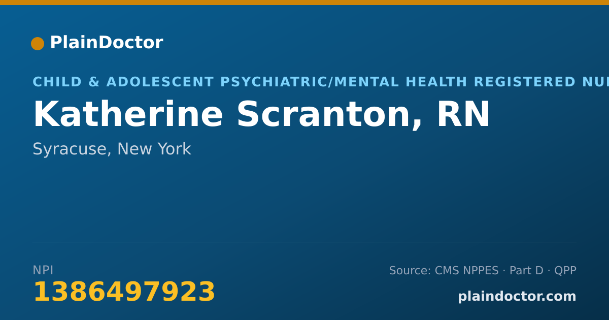 Shareable card for Katherine Scranton, RN - Child & Adolescent Psychiatric/Mental Health Registered Nurse, Syracuse, NY