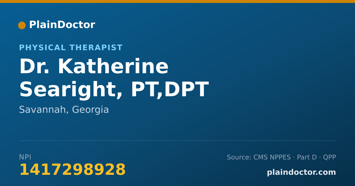 Shareable card for Katherine Searight, PT,DPT - Physical Therapist, Savannah, GA