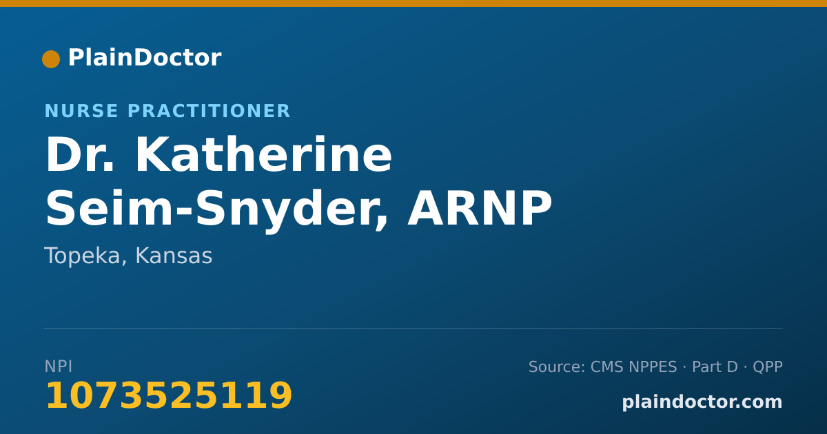 Shareable card for Katherine Seim-Snyder, ARNP - Nurse Practitioner, Topeka, KS