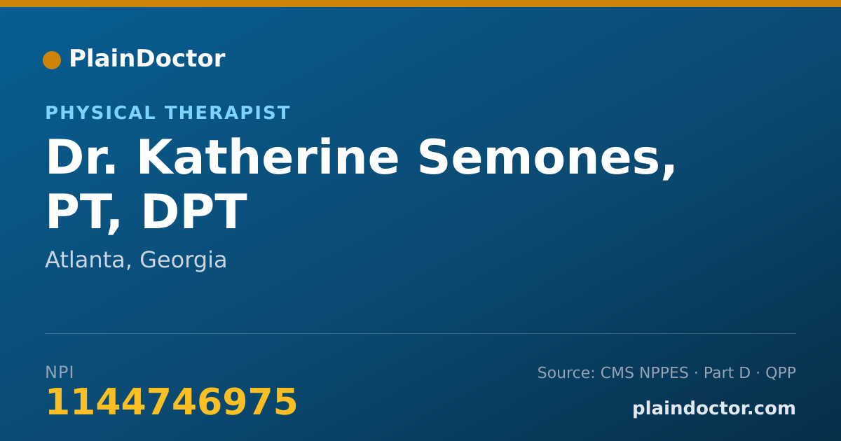 Shareable card for Katherine Semones, PT, DPT - Physical Therapist, Atlanta, GA
