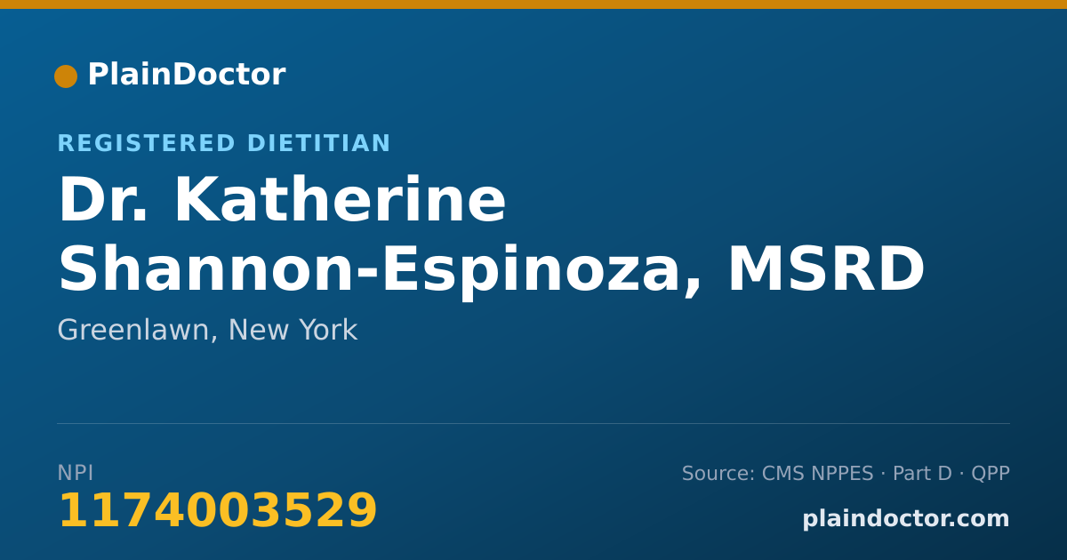 Shareable card for Katherine Shannon-Espinoza, MSRD - Registered Dietitian, Greenlawn, NY
