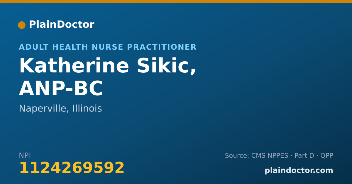 Shareable card for Katherine Sikic, ANP-BC - Adult Health Nurse Practitioner, Naperville, IL