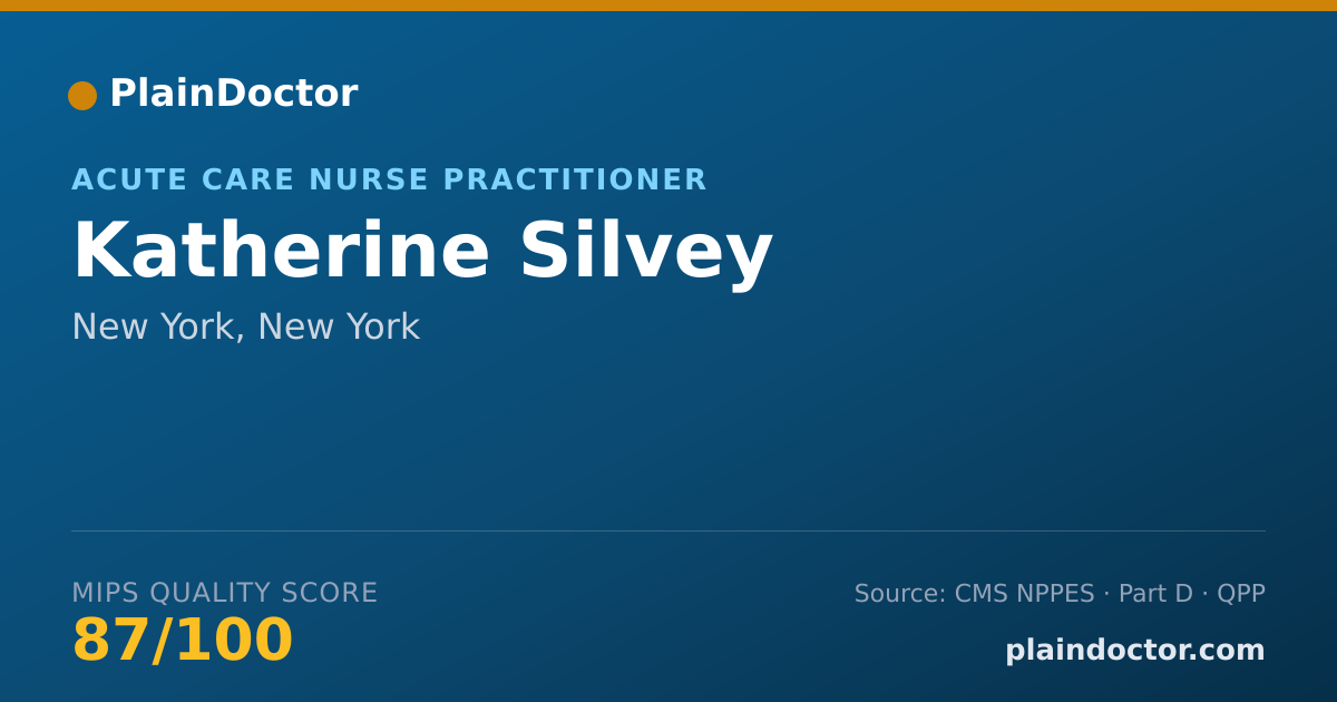 Shareable card for Katherine Silvey - Acute Care Nurse Practitioner, New York, NY