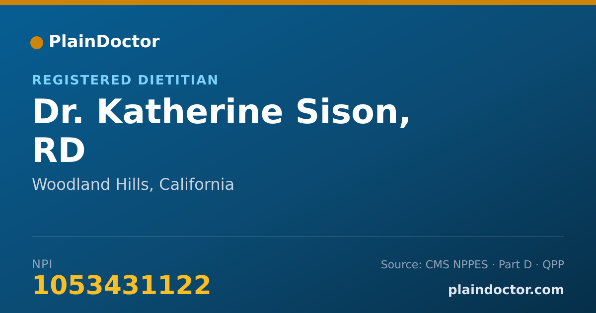 Shareable card for Katherine Sison, RD - Registered Dietitian, Woodland Hills, CA