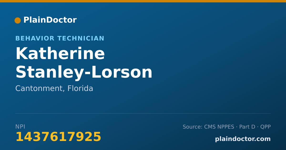 Shareable card for Katherine Stanley-Lorson - Behavior Technician, Cantonment, FL