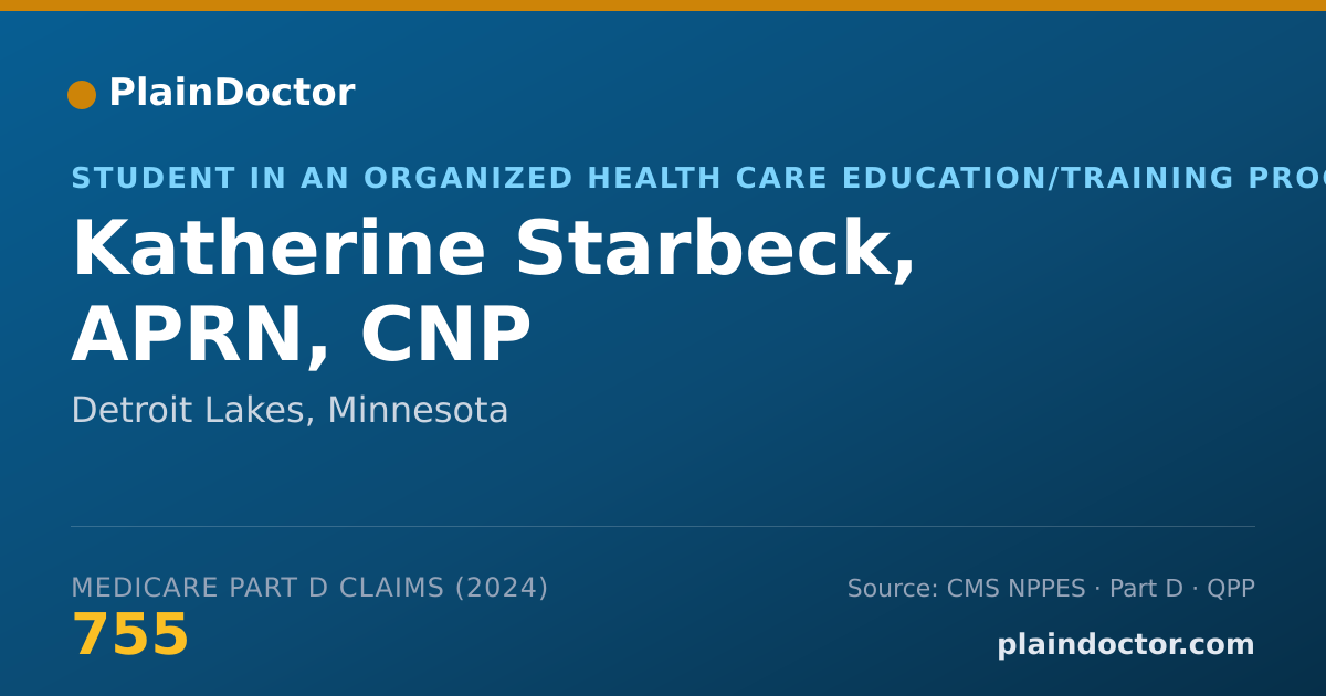 Shareable card for Katherine Starbeck, APRN, CNP - Student in an Organized Health Care Education/Training Program, Detroit Lakes, MN