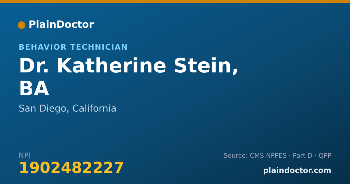 Shareable card for Katherine Stein, BA - Behavior Technician, San Diego, CA