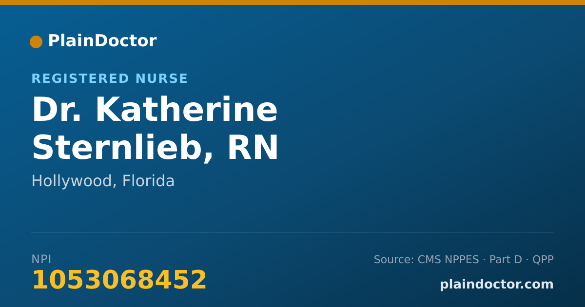 Shareable card for Katherine Sternlieb, RN - Registered Nurse, Hollywood, FL