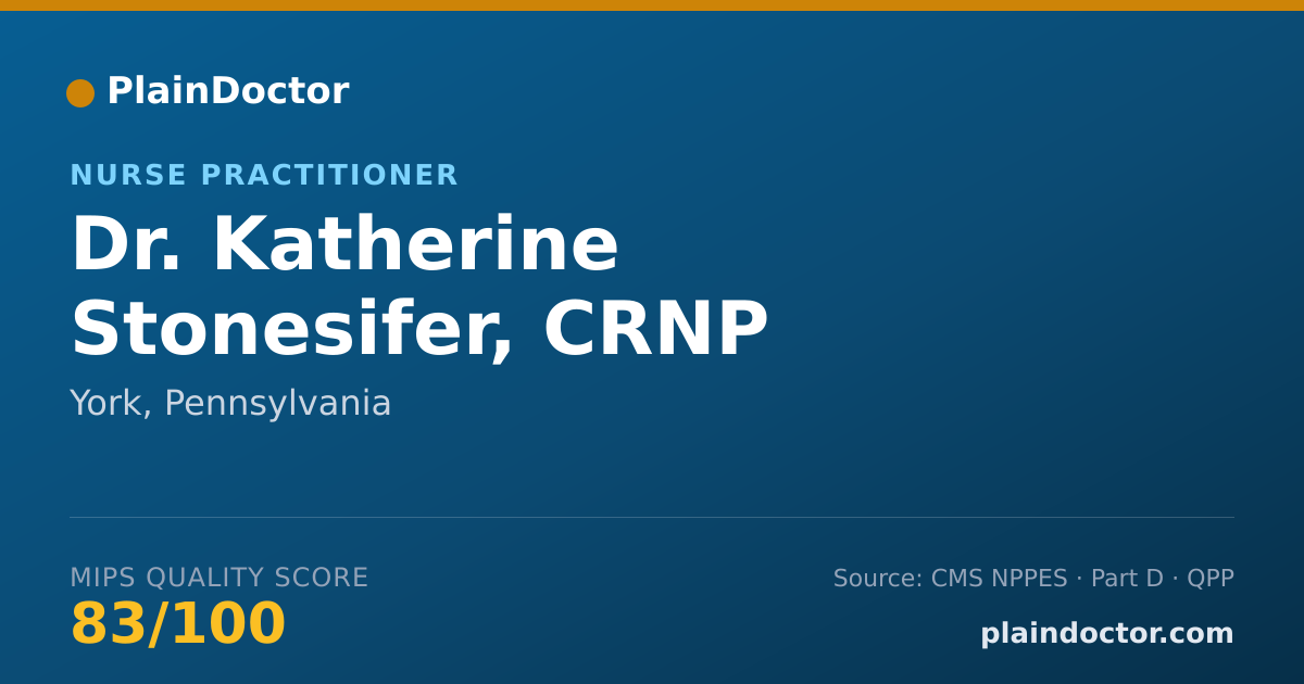 Shareable card for Katherine Stonesifer, CRNP - Nurse Practitioner, York, PA