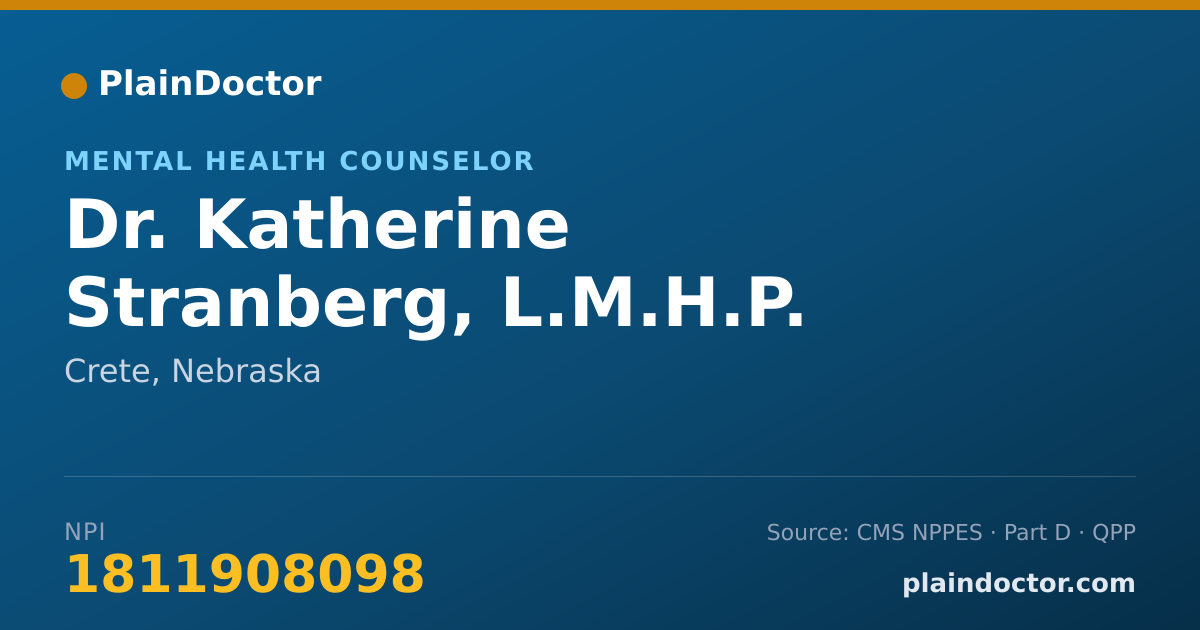 Shareable card for Katherine Stranberg, L.M.H.P. - Mental Health Counselor, Crete, NE