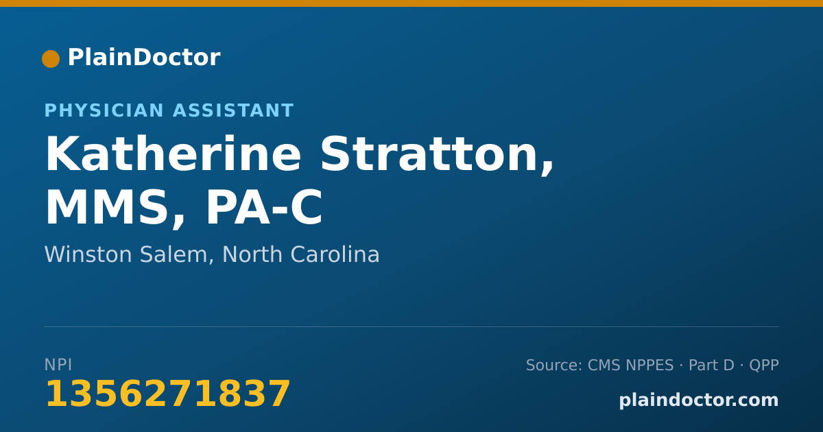 Shareable card for Katherine Stratton, MMS, PA-C - Physician Assistant, Winston Salem, NC