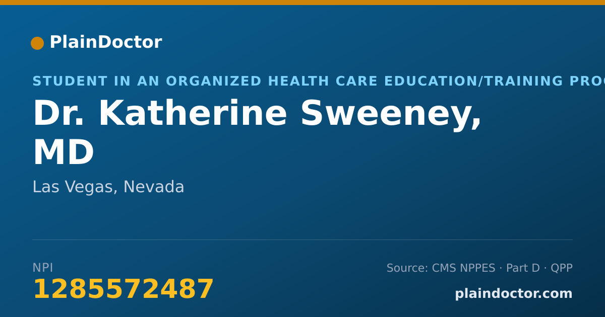 Shareable card for Katherine Sweeney, MD - Student in an Organized Health Care Education/Training Program, Las Vegas, NV