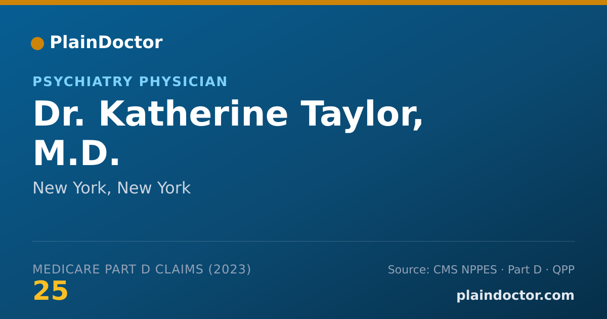 Shareable card for Katherine Taylor, M.D. - Psychiatry Physician, New York, NY