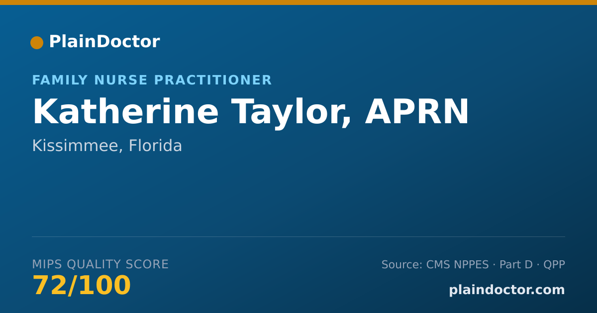 Shareable card for Katherine Taylor, APRN - Family Nurse Practitioner, Kissimmee, FL