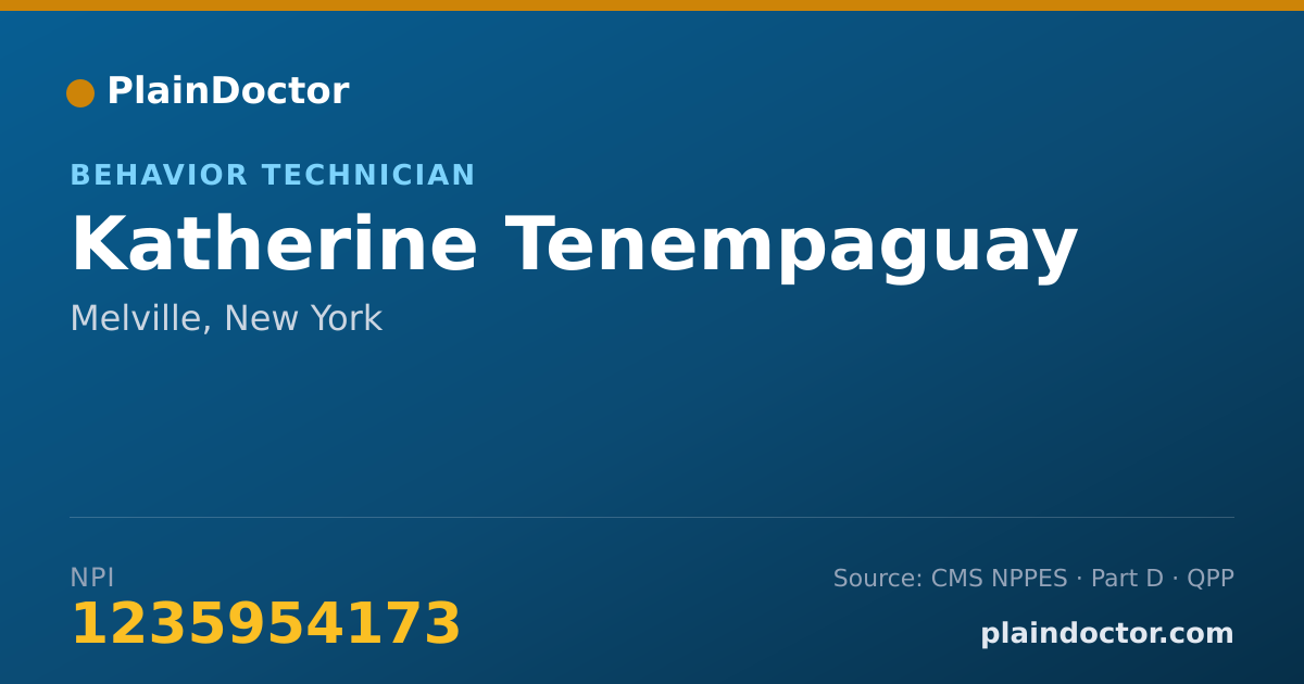 Shareable card for Katherine Tenempaguay - Behavior Technician, Melville, NY