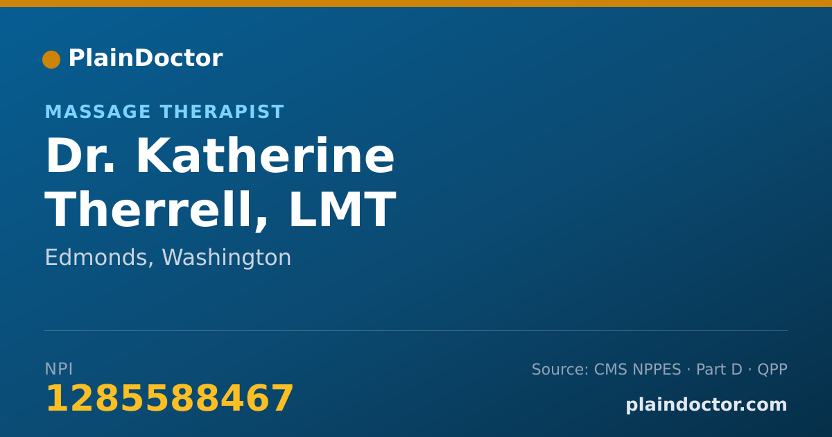 Shareable card for Katherine Therrell, LMT - Massage Therapist, Edmonds, WA