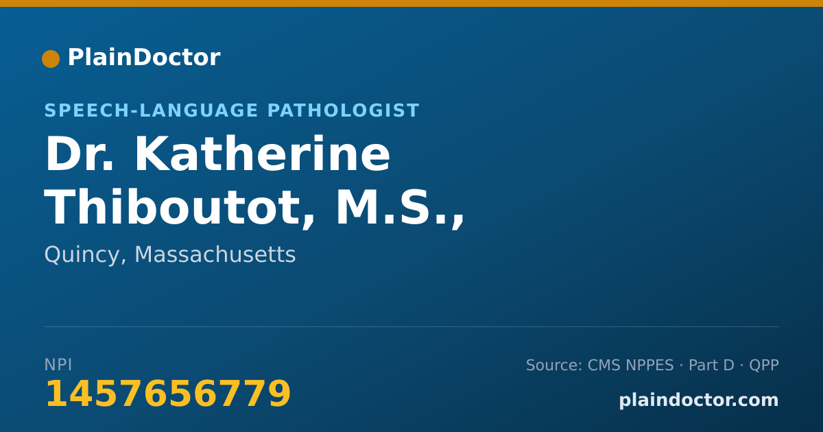 Shareable card for Katherine Thiboutot, M.S., CCC-SLP - Speech-Language Pathologist, Quincy, MA