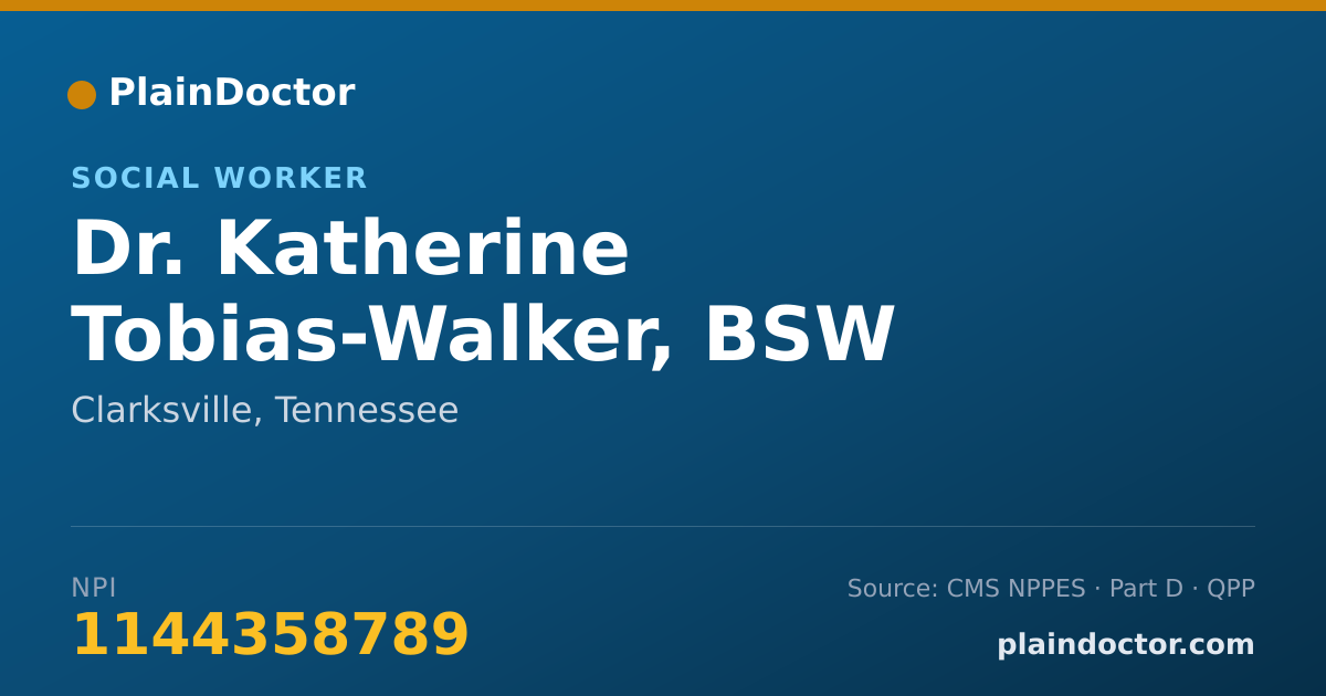 Shareable card for Katherine Tobias-Walker, BSW - Social Worker, Clarksville, TN