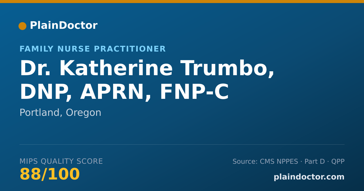 Shareable card for Katherine Trumbo, DNP, APRN, FNP-C - Family Nurse Practitioner, Portland, OR