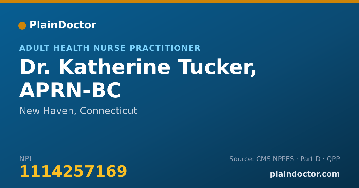 Shareable card for Katherine Tucker, APRN-BC - Adult Health Nurse Practitioner, New Haven, CT