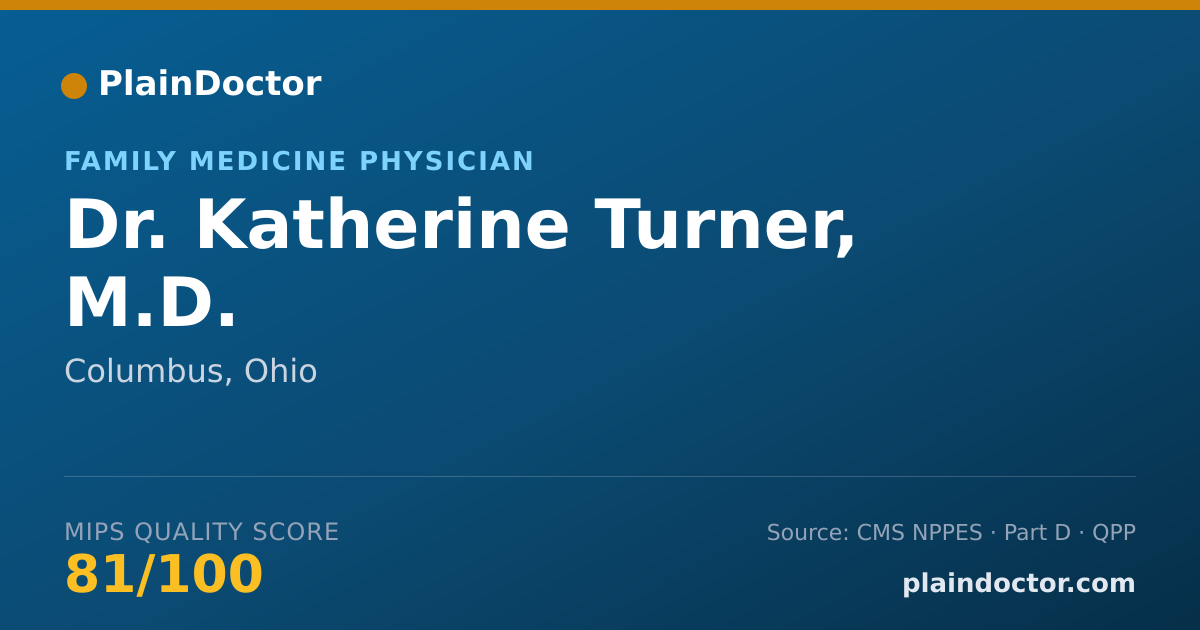 Shareable card for Katherine Turner, M.D. - Family Medicine Physician, Columbus, OH