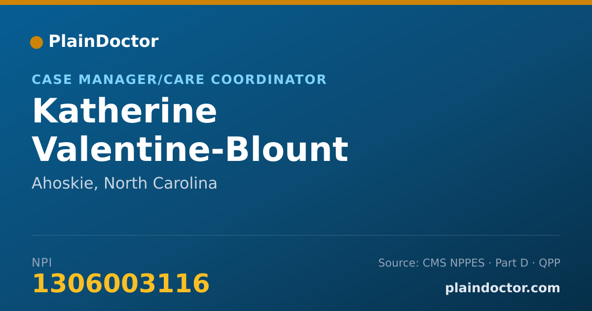 Shareable card for Katherine Valentine-Blount - Case Manager/Care Coordinator, Ahoskie, NC