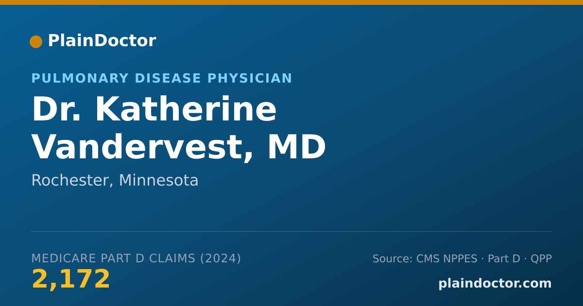 Shareable card for Katherine Vandervest, MD - Pulmonary Disease Physician, Rochester, MN