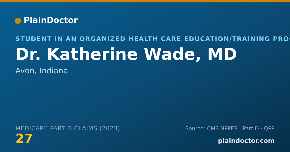Shareable card for Katherine Wade, MD - Student in an Organized Health Care Education/Training Program, Avon, IN