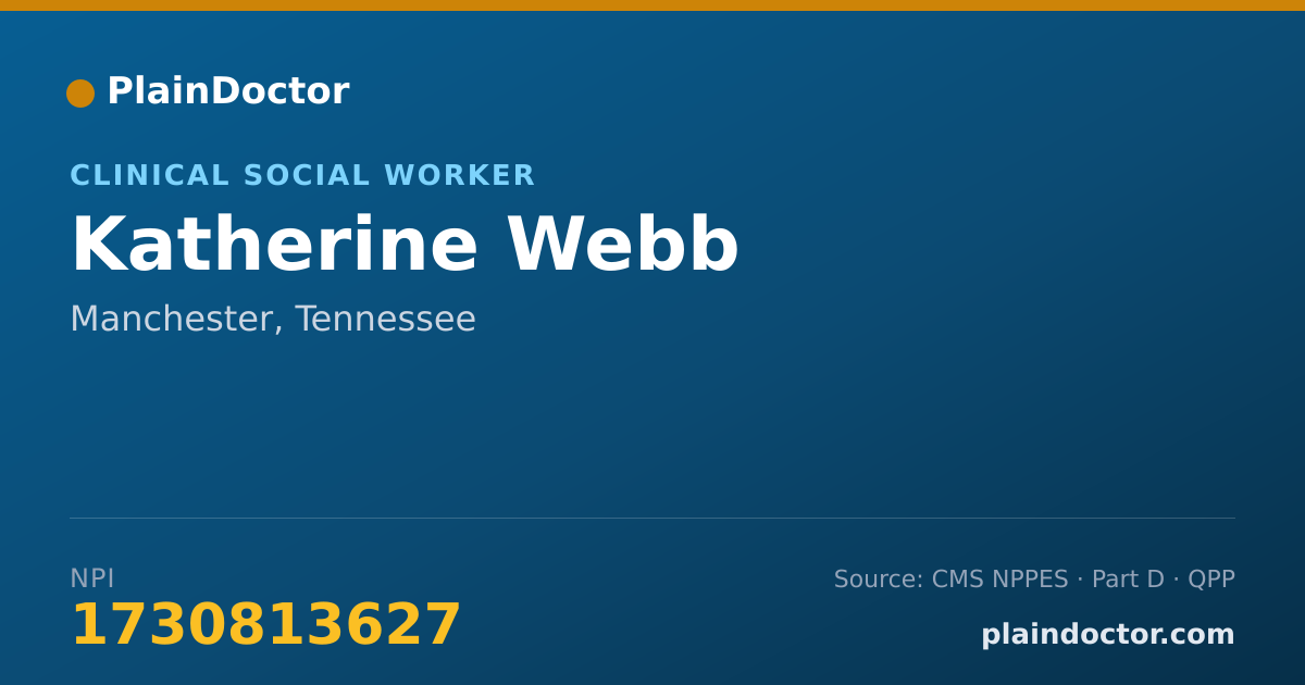 Shareable card for Katherine Webb - Clinical Social Worker, Manchester, TN