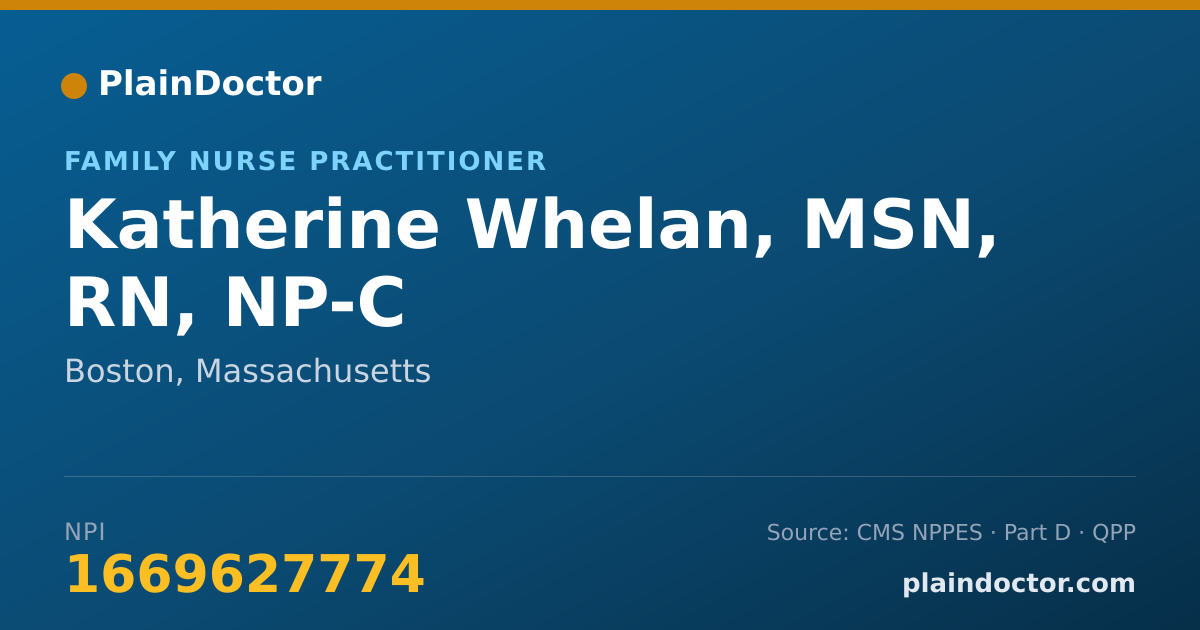 Shareable card for Katherine Whelan, MSN, RN, NP-C - Family Nurse Practitioner, Boston, MA